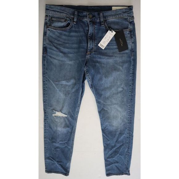 Rag & Bone Men's Sz 34x32 Blue Slim-Fit 2 Authentic Stretch Jeans $255 - Picture 1 of 11